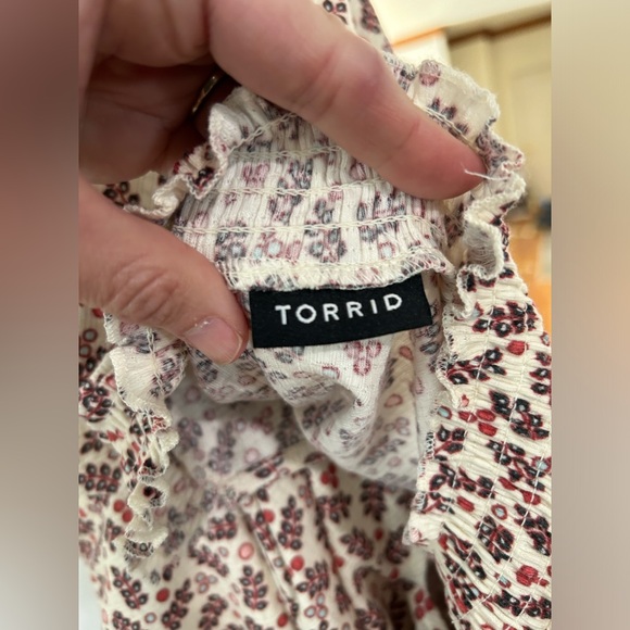 Torrid Crème Floral Long Sleeve Top in Women’s Sz 4X - Picture 6 of 7